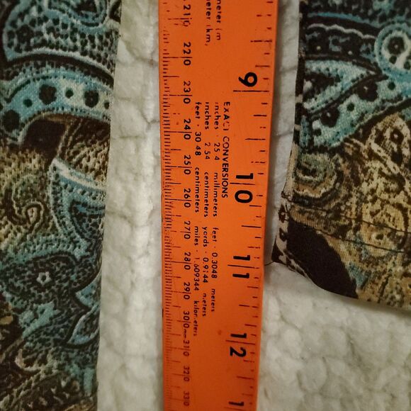 Coldwater Creek  Blouse Blue Brown Cream Paisley-3/4 Sleeves-Round Neck Sz PM - Picture 11 of 12